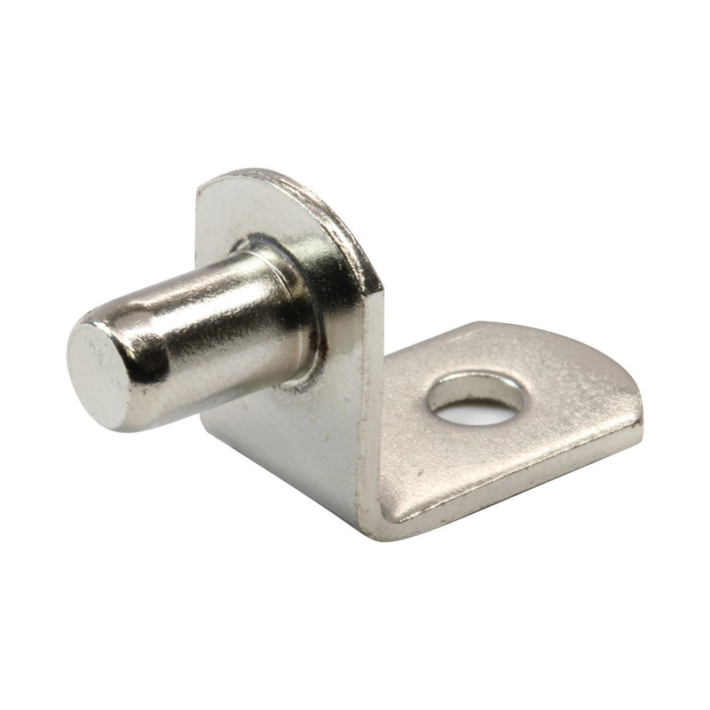 Rok Hardware 1/4" L-Shaped Support Furniture Cabinet Closet Shelf Bracket Pegs with Hole, Nickel, 100 Pack