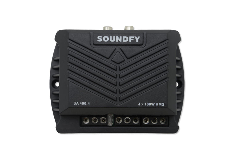 SA 400.4 2 Ohms Compact Digital 4 Channels Amplifier, 400 Watts RMS 400x4, 2Ω Stable, Multichannel Digital Car Audio Amp TS, Full-Range Sound Quality, Crossover