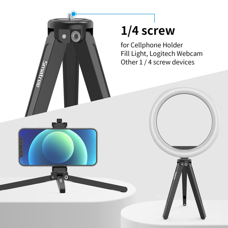 Smatree Metal Mini Tripod,Desktop Tabletop Stand Tripod,Fit for G*pro/Osmo Mobile/hohem Gimbal Handle Grip Stabilizer/Smooth 4/Crane Plus/Crane 2/Vimble 2/Ronin-S Etc. Meta Tripod