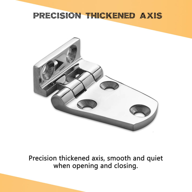 Heavy Duty Marine Boat Hatch Hinges 316 Stainless Steel, Offset Short Side Hinges, Sturdy Deck Cabinet Door Hinges with Screws (2-Pack) 2.125 x 1.5"