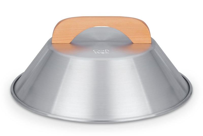 Craft Wok Dome Lid for 14-Inch Woks Traditional Dome Shaped with Wooden Handle Cover for 14 inch Woks Asian Cookware Aluminum / 732W3 13' (for 14' woks)