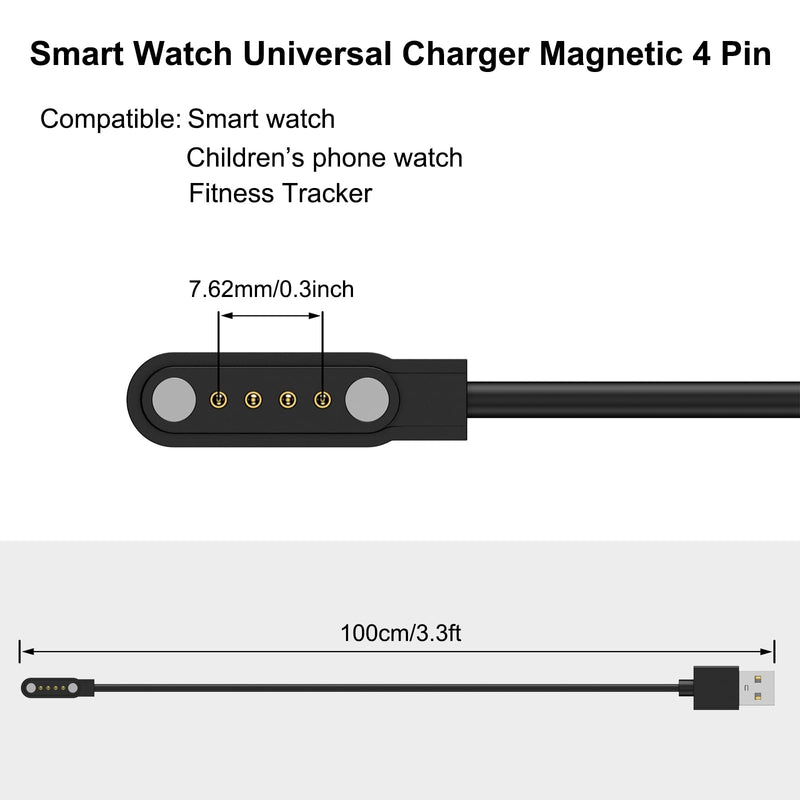 2-Pack for Sedzofan Y16B Kids Smart Watch Charger, Replacement Magnetic USB Charging Cable Cord