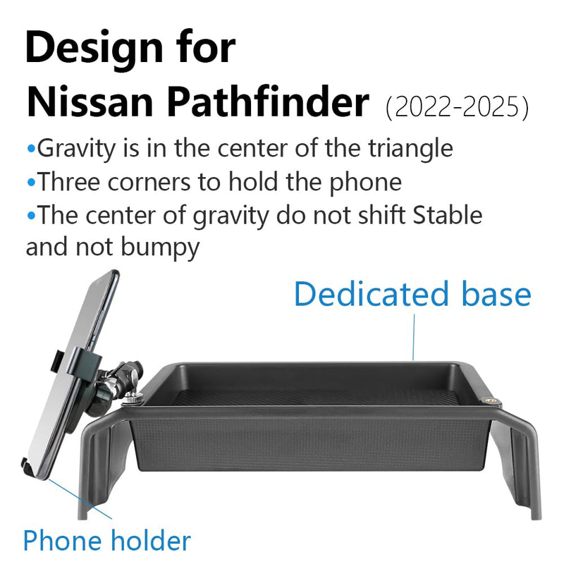 Car Phone Holder Center Console Organizer for Nissan Pathfinder 2022 2023 2024 2025 【Not Fit 2026】 Auto Accessories Navigation Bracket Interior Decoration Screen Mobile Cell Phone Mount case Holder Box for Pathfinder 2022-2025