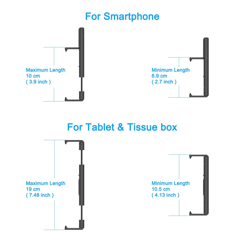 TFY Universal Kitchen Wall Mount for Tablet, eReader and Smartphones, for iPad Air, Mini, iPad Pro 10.5 inch, Wall Holder (Black) Black