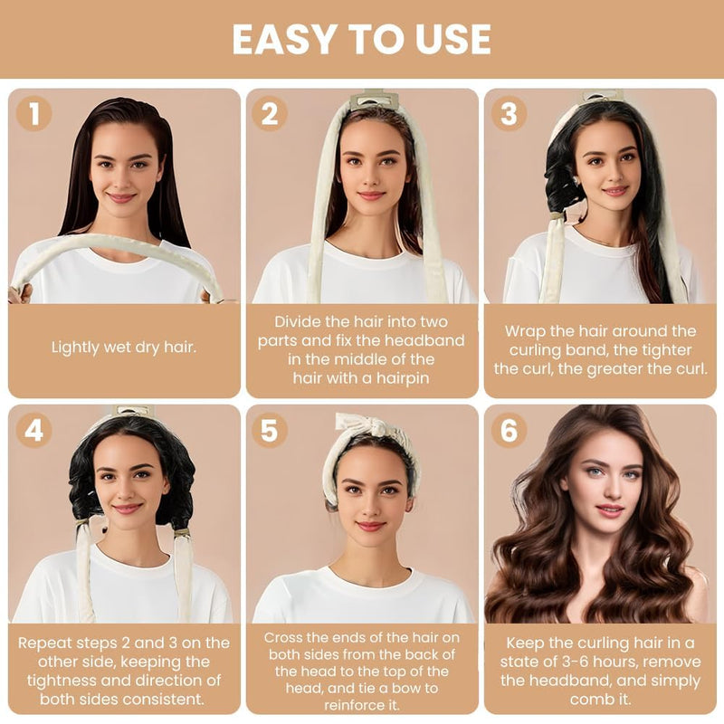 Heatless Curlers Headband, 4PCS No Heat Hair-Curlers and Rollers, Soft Sleep Overnight Hair-Curls Set, heatless Curling Gift Kit for Women Long and Short Wave hair.