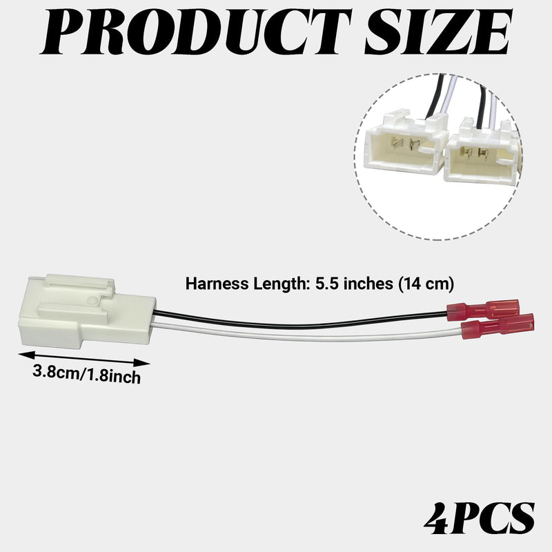 Car Door Speaker Harness Adapter, Audio Bass Speaker Wiring Harness, Stereo Plug Adapter, Subwoofer Wire Modification Cable Conversion Accessories, Compatible with Mitsubishi Subaru (4PCS)