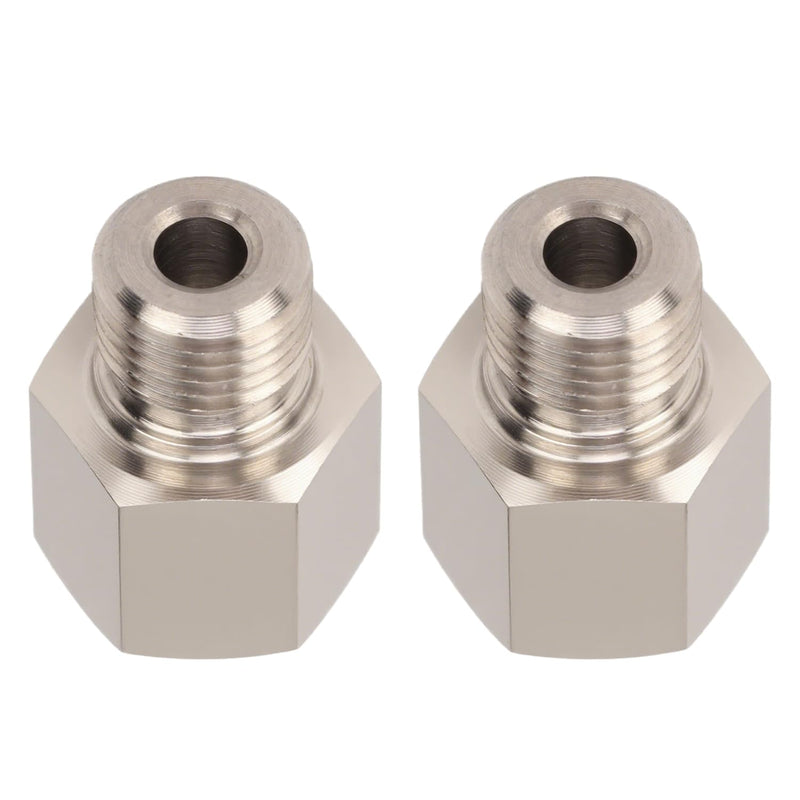 2 Pcs Sender Adapters 1/8in NPT Female to M10 x 1.0 Male Threaded Pressure Gauge Adapter with Washer, Stainless Steel Oil Reducer Adapter