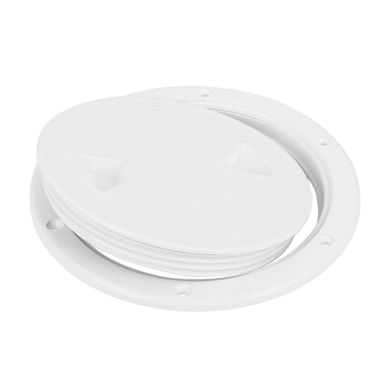 X AUTOHAUX 6" White Circular Non Slip ABS Inspection Hatch Deck Plate with Detachable Cover