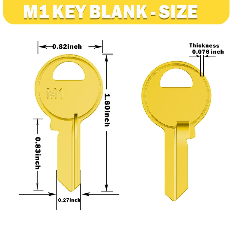 Key Blanks in Premium Quality Brass Assortment: Uncut Key Blanks 20 KW1, 20 SC1, 10 M1 for Home and Professional Use (Pack of 50 Keys) Copper