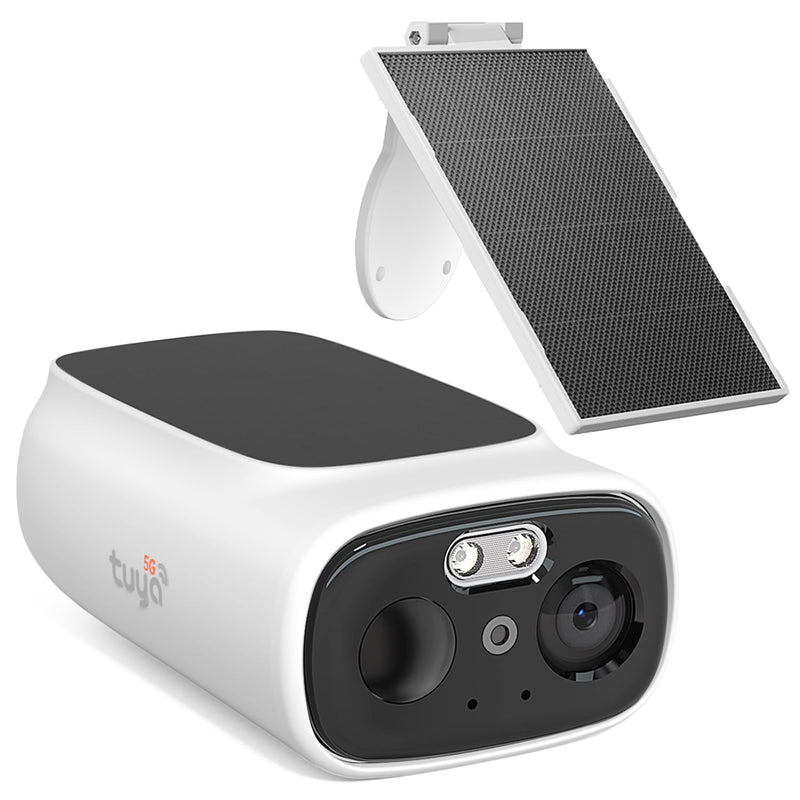 ELECCTV 2K Solar Camera Outdoor Wireless, 2.4/5 Ghz WiFi Cameras for Home Security,130°-Wide View,Color Night Vision, IP65 Waterproof,2-Way Audio,Cloud/SD, Support Alexa C366SP-W-1PC
