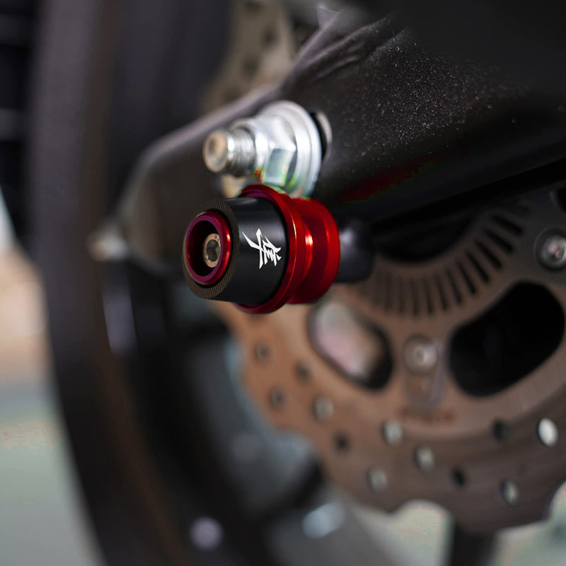 MOWOK Fits For SUZUKI Hayabusa GSX1300R GSX 1300R Gen 3 1999-2021 2022 2023 2024 Accessories Motorcycle M8 Swingarm Spools Slider Stand (Black) (Red) Red