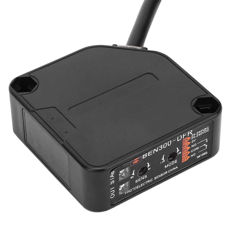 Hilitand Photoelectric Switch Diffuse Reflection Sensor Proximity Switch 24‑240V BEN300‑ for Level Detection, Level Control