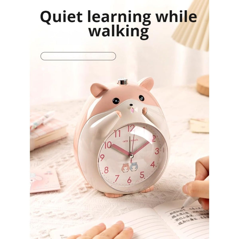 Kids Alarm Clock Hamster Alarm Clock for Kids Bedroom, Cute Cartoon Bedside Clock Children's Sleep Trainier, Wake Up for Boys Girls Birthday Gifts (Yellow) Yellow