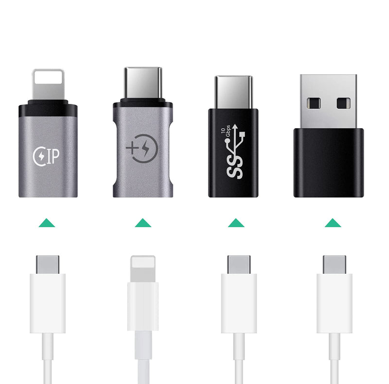 Type C to USB A,Type C Female to iPhone Male,Type C Female to Type C Male, iPhone Male toType C Female,Compatible iPhone 14 13 12 11 8,Laptop, PC, Power Bank and More Type C Devices C-A C-C