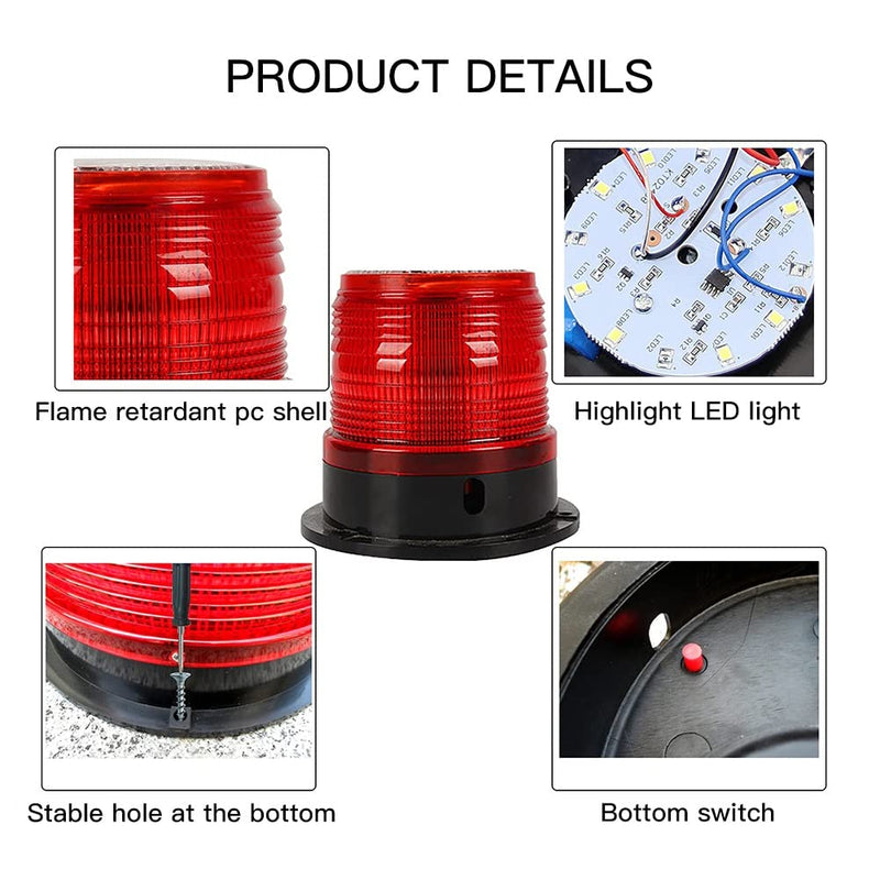DYK&NX LED Anchor Light of Marine Boat Yacht Navigation with Solar Charging, PC Material, Waterproof and Dustproof for Boat Lights Bow and Stern (Color : White)