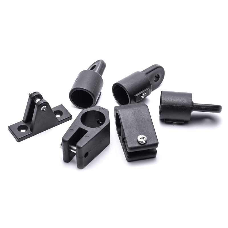 Boat Bimini Top 7/8 Inch Hardware,Marine 3 Bow Bimini Top Nylon Fittings,Awning Hardware 12 Set Accessories,Include 4 Pcs Boat Jaw Slide,6 Pcs Eye End Caps,2 Pcs Deck Hinge and Installation Screws