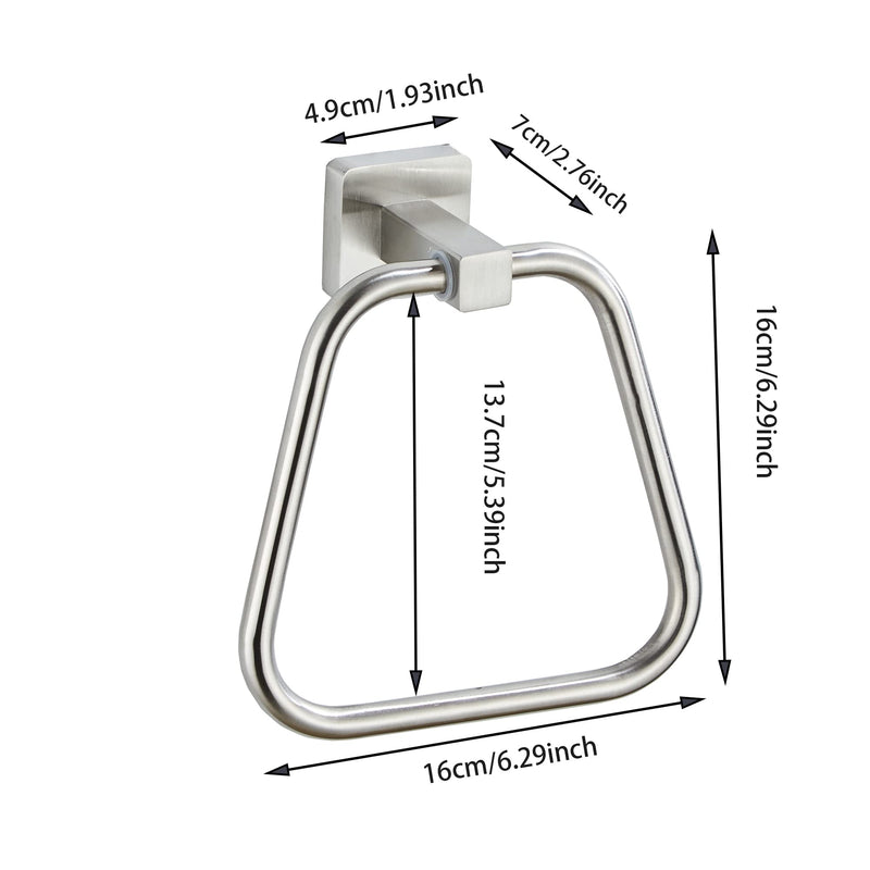 Brushed Nickel Towel Ring for Bathroom 2 Pack, Kitchen Bath Towel Holder Hangers Wall Mount Heavy Duty Stainless Steel Brushed Nickel