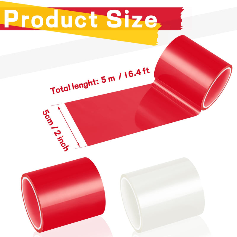 Patelai 16.4 ft x 2 Inches Self Adhesive Repair Light Tape Auto Tail Fog Lights Tint Headlight Lens (Red, Clear, Rolls) Red, Clear