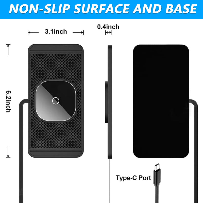Magnetic Wireless Charger for Toyota Tacoma 2024 2025 2026 for Toyota 4Runner 2025 2026 15W Fast Wireless Car Phone Charger Pad Non-Slip Phone Holders for iPhone 17/16/15/14/13/12 black