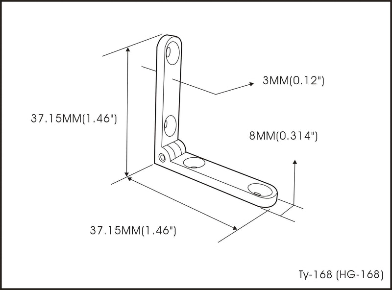 QCAA Solid Brass Heavy Jewelry Box Side Rail Hinge, 40 x 8 x 3mm (1.57" x 0.31" x 0.118"), 92 to 95 Degree, Brushed Antique Brass, Made in Taiwan, 2 Pair (4 PCS) 2 PRS(4 PCS) Matte Black