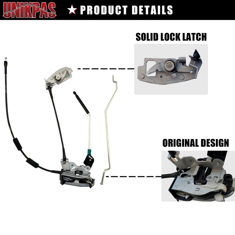 Door latch assembly w/cable&rod compatible for Ford E150 E250 E350 Rear Right Cargo door connective repair lock latch replace 6C2Z-15431A02-AA Rear Right Door
