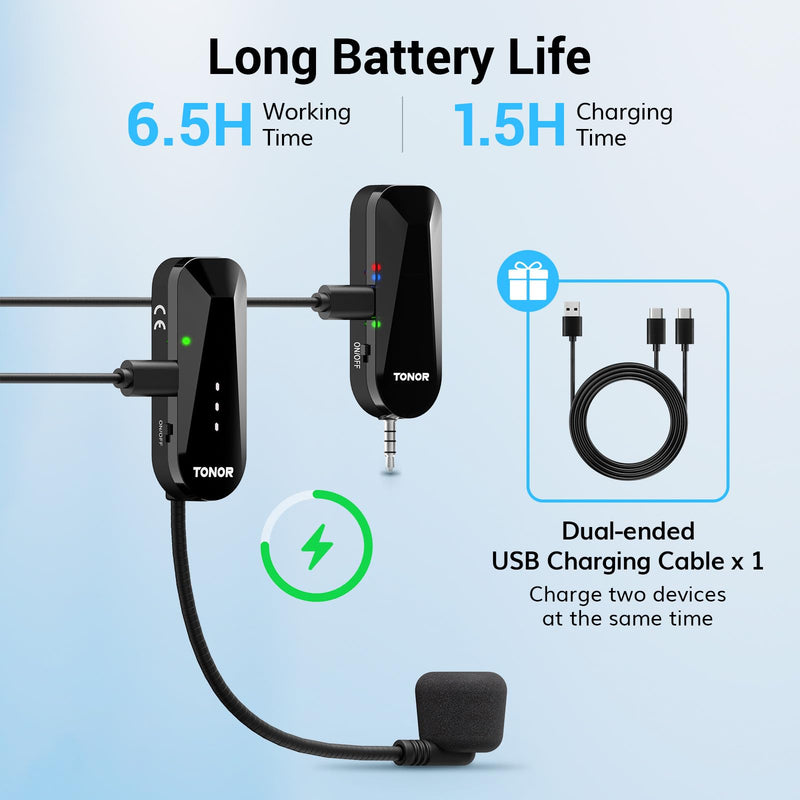 TONOR Wireless Headset Microphone, 2 in 1 UHF Over-Ear Mic System with 20 Channels, 65ft Range Handheld Microfono for Teaching, Fitness, Tour Guide, Compatible with PA, Voice Amplifier, Speaker, TW100