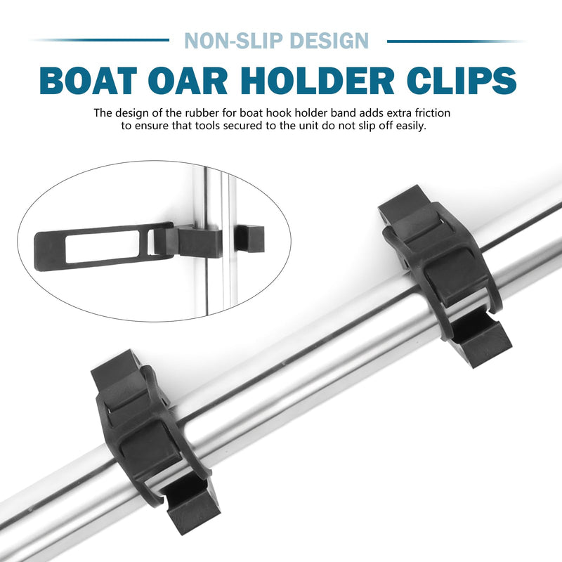 6 Pcs Boat Hook Holder Replacement for SOF-LOC Gaff Hook Holder with Rubber Spring Strap, Marine Holders Clips Fits for Boat Hook, Paddle Holders, Oar Mounts, Boat Net, Gaff, Push Pole, Anchor Pole.