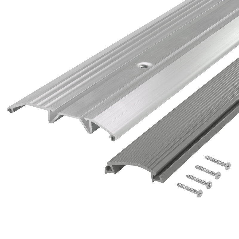 M-D Building Products 08102 3-3/4 in. x 3/4 in. x 36 in. Silver Aluminum and Vinyl Heavy-Duty Low-Profile Threshold 36" L x 3-3/4" W x 3/4" H - Silver