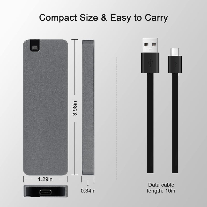 5-Star Aluminum Portable External Solid State Drive SSD 2TB, Read up to 500MB/s, USB-C, USB A 3.2 Gen 2, Waterproof, Dustproof (IP68), Shockproof, Pressure Resistant