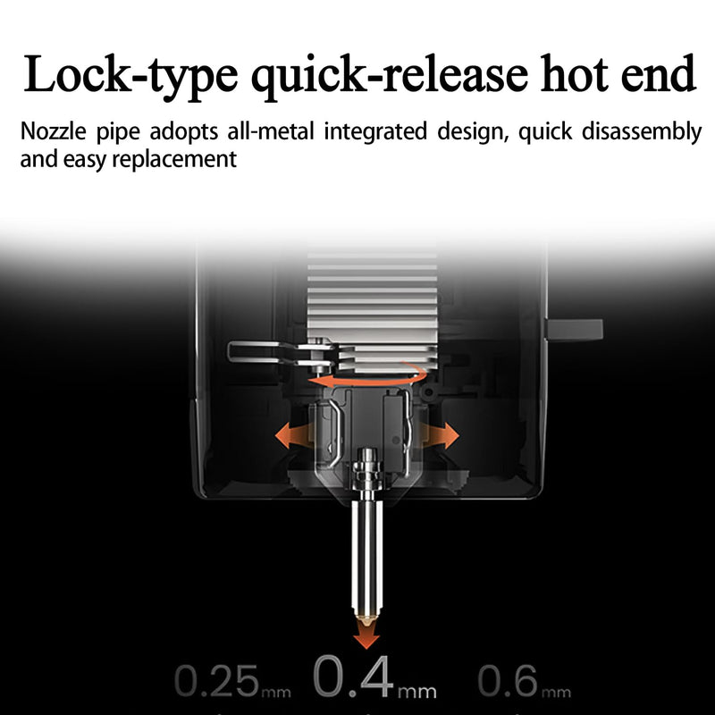 HzdaDeve 4PK Kobra X/Kobra 4 Nozzle Kit Integrated Hardened Steel Nozzles 0.25MM 0.4MM 0.6MM 0.8MM Quick-Swap High Flow High Speed Throat Tube Nozzles Print Head Hot End for Anycubic 3D Printer 0.25/0.4/0.6/0.8MM