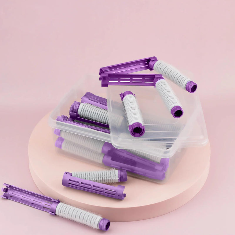 20pcs Hair Rollers Perming Rods, Fluffy Plush Hair Rollers Curler(Purple) | Plastic/Resin Perm Rods With Plush Lock Design For Comfy, Salon-Style Waves & Curls At Home Medium Purple 1 count (Pack of 20)