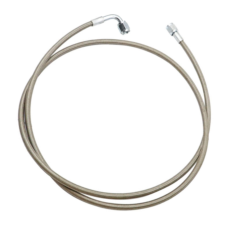GXARTS 60" Billet Steel Braided Turbo Oil Feed Line Length 4AN 90 Degree Straight Hose Straight PTFE line straight Hose End Pressure Stainless Remote Turbocharger 551871 60‘’