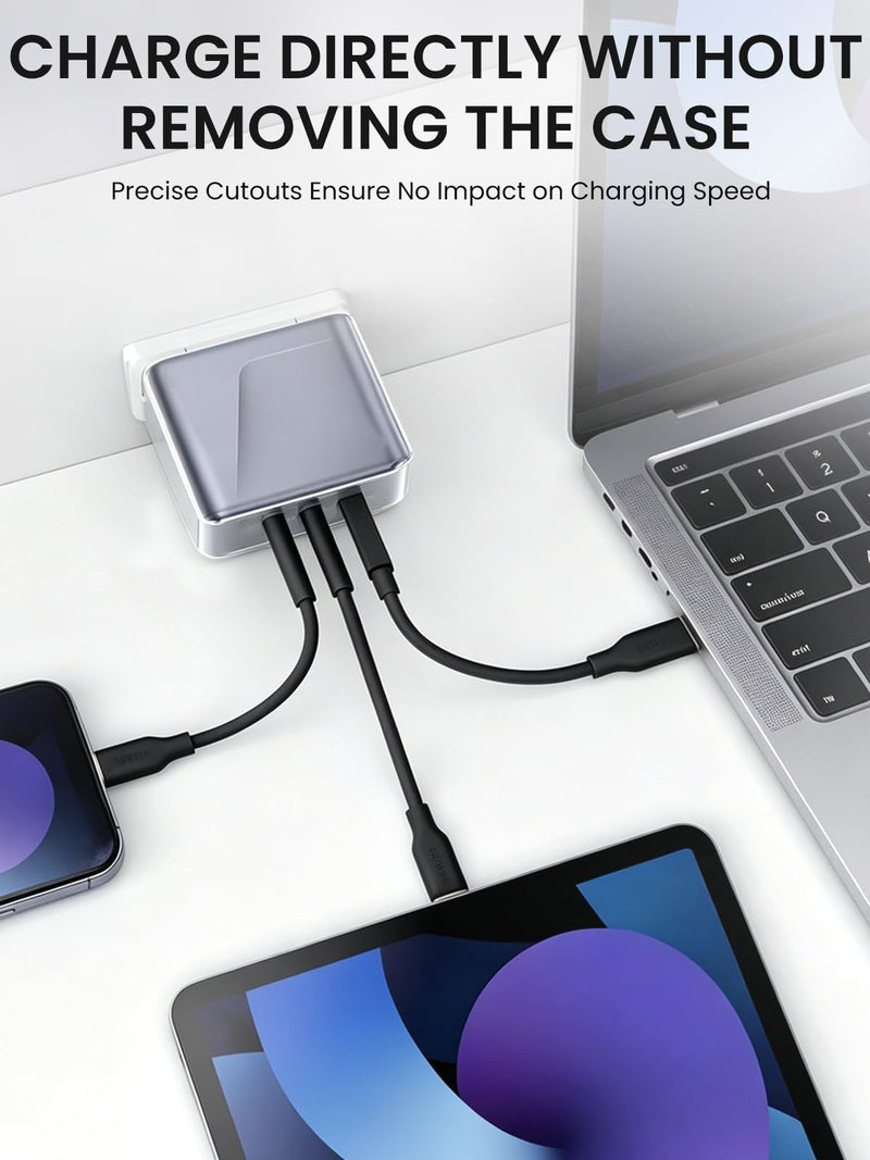 for Anker 160W 3-Port Compact USB C GaN Charger Block Case, Clear Soft TPU Protective Case Cover,Full Protective for Anker Prime Charger-Clear