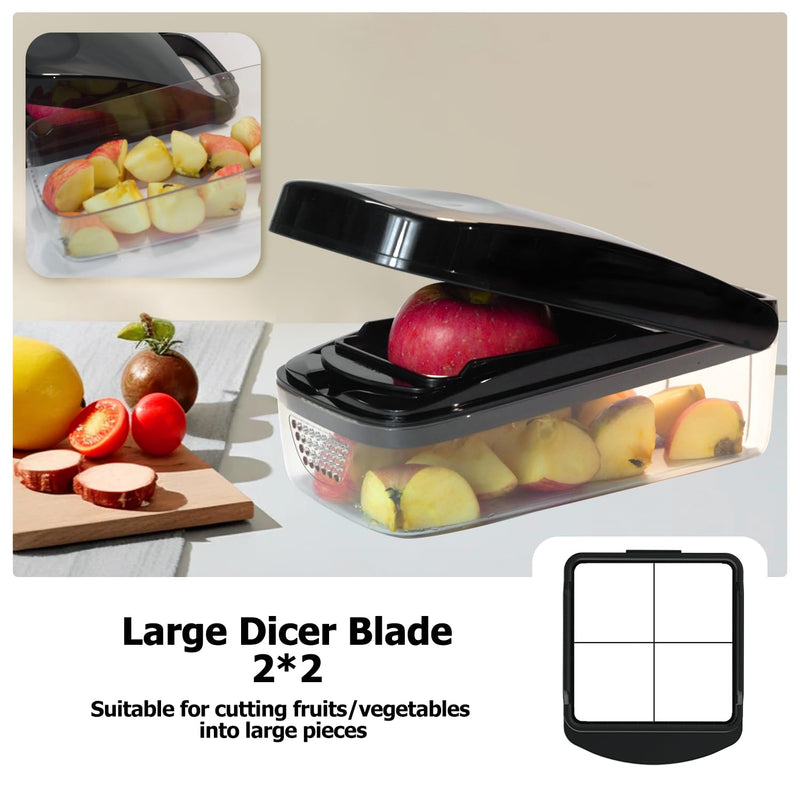 Vegetable Chopper, Food Choppers, Onion Chopper, Veggie Choppers, Onion Dicer, Potato Dicer Cuber with Container, Onion Dicer & Vegetable Dicer (Black) 3 in 1 Black