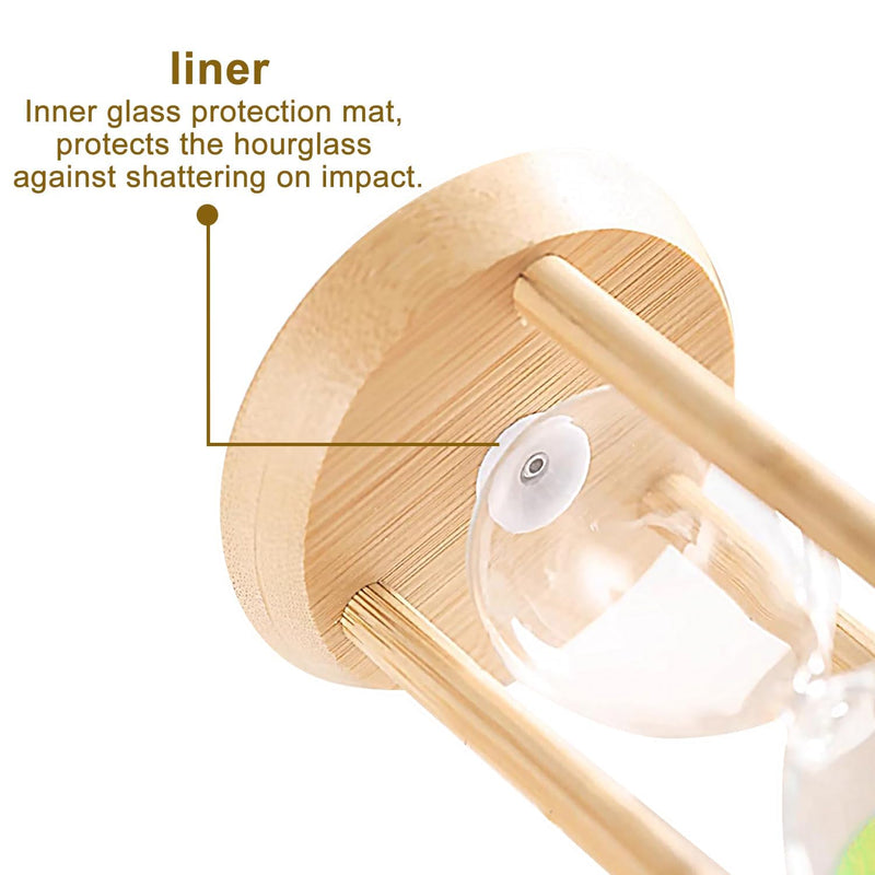SuLiao Sand Timer, Colorful Hourglass Sandglass Timer, Wooden Sand Clock 30Sec/1 min/2 min/3 min/5 min/10 min for Brushing Children's Teeth, Cooking, Games, School, Office (Pack of 6) 30S/1/2/3/5/10 Min Orange/Yellow/Pink/Green/Purple/Blue