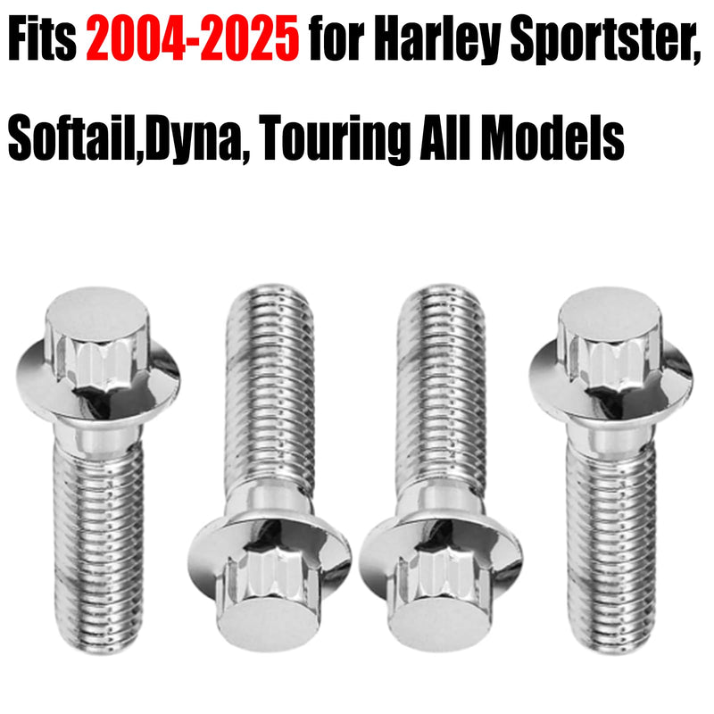 Front Brake Caliper Bolts, M10x1.5 Metric Bolt for 2004-2024 Harley Sportster 883 1200XL 48 72, Softail Dyna Touring Road Glide Road King Street Electra All Models, Includ Installation Tools (4) 4