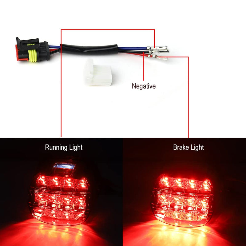 Red Strobing LED Tail Light Upgrade HD Tail Lights Assemblies for Harley Dyna Road King Electra Glide Street Bob Touring, Harley Davidson Parts, LED Lights for Motorcycles（Red） Red