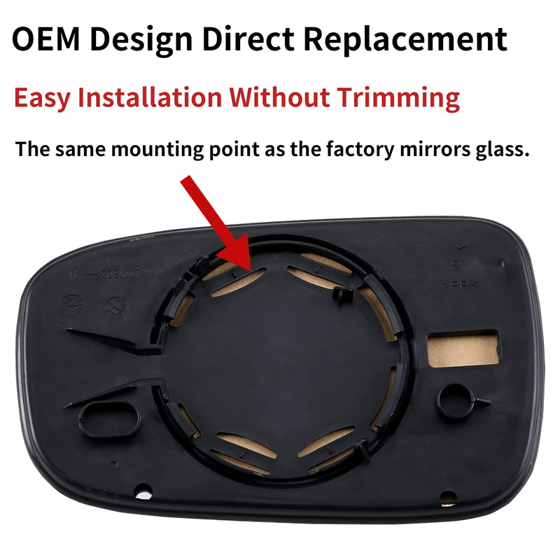 Passenger Side Mirror Replacement for 2003 2004 2005 2006 2007 Honda Accord Mirrors Glass - Convex Mirror Glass, Right Side Rear View Mirror Passenger Side (Right)