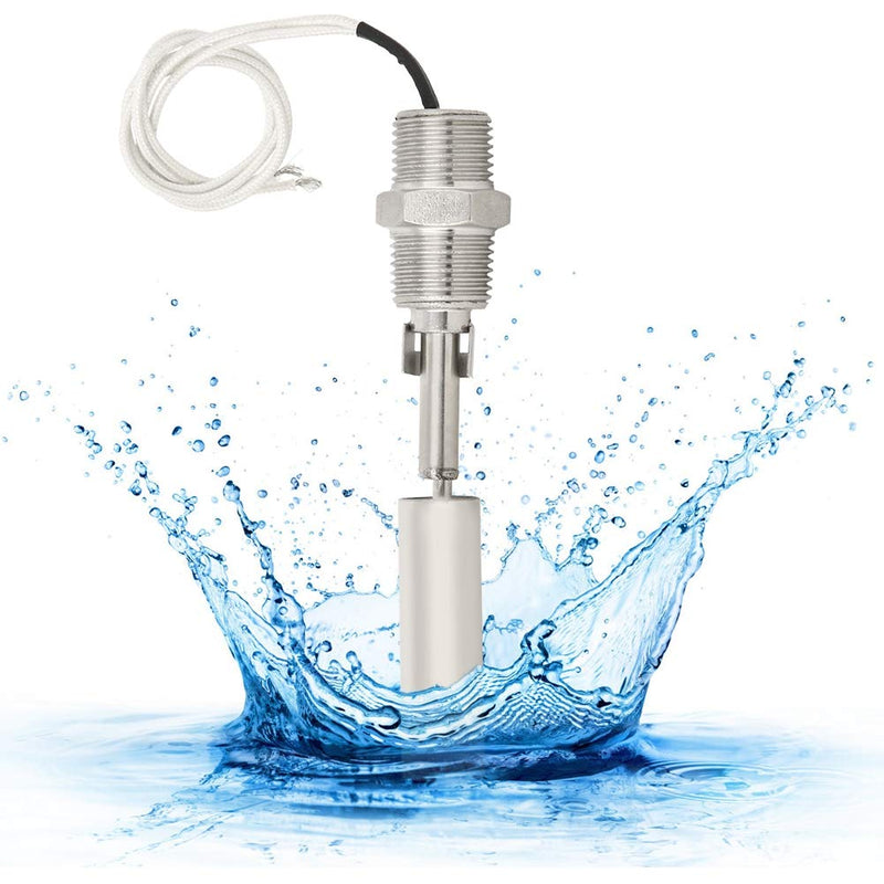 Liquid Water Level Sensor, 304 Stainless Steel Switch 1/2NPT Male Thread DC0-110V Side Mounted Liquid Water Level Sensor Switch for Aquariums Fish Hydroponics Pool