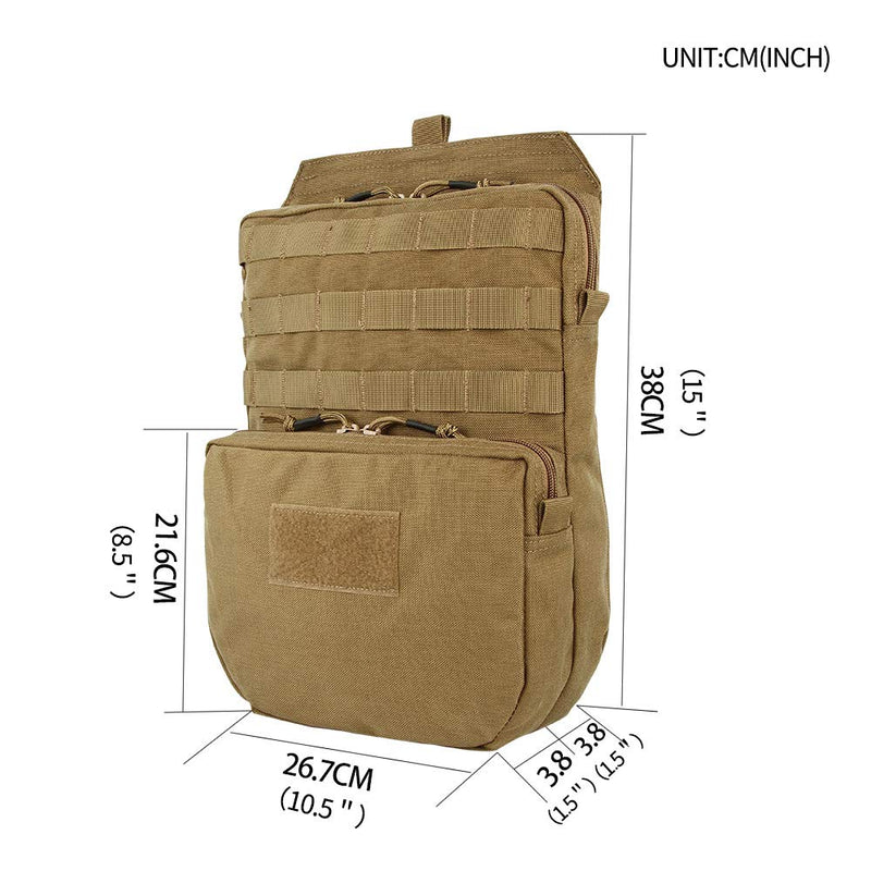 EXCELLENT ELITE SPANKER Tactical MOLLE Hydration Pack for 3L Hydration Water Bladder Molle Vest Accessory Coyote Brown