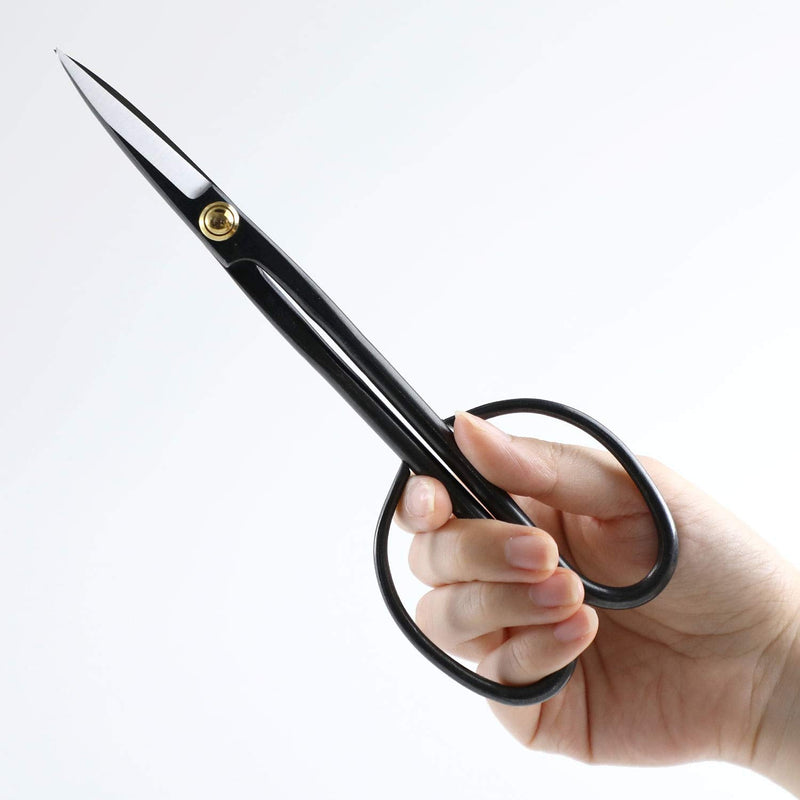 Wazakura Twig Bonsai Scissors Made in Japan 8-1/4inch(210mm), Japanese Bonsai Garden Tools, Hasami Pruning Shears - Long Handle Black 210.0 Millimeters Twig Long Handle Black