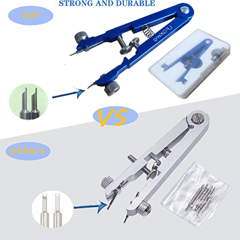 Watch Spring Bar Plier Tool, Spring Bar Tweezer, Watch Band pliers with Robust 8 Alloy Steel Pins, Watch Band Pins Replacement Tool Blue