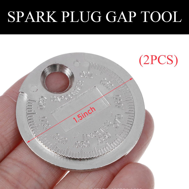 2 PCS Spark Plug Measuring Tool, Measuring Wire Spark Plug Gap Gauge Tool Scaled from 0.020 to 0.100 Inch, Spark Plug Gauge Gap Tool, Universal Gap Measuring Tool Car Accessories 2 PCS