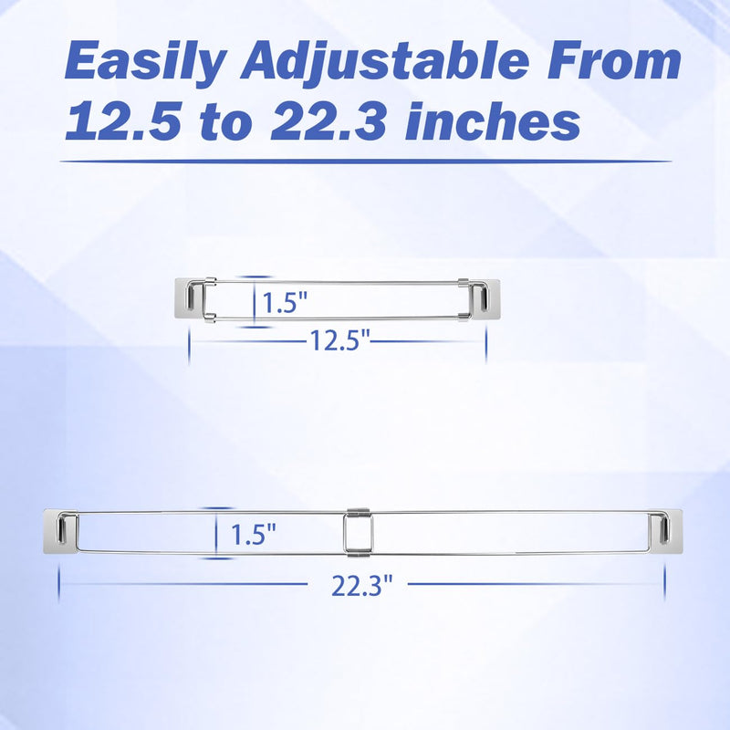 RV Secure Adjustable Bars | 12.5-22.3" Stainless Steel Rods | Food&Drink Stabilizers for RV Refrigerator | Prevents Spills&Mess During Travel | Essential RV&Camper Accessories (2 Pack)