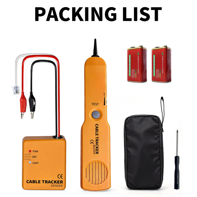Automotive Circuit Tracer, 6-42V Wire Tracer Electrical Tool& RJ11 Plug, Wire Tracker & Tester, Short Finder, Circuit Breaker Finder, Cable & Broken Wire Detector, VEHLIVE P30 Lite W/Battery With Battery