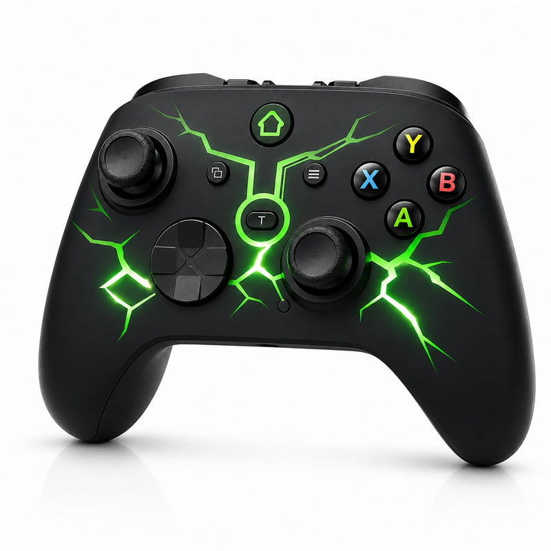 CFORWARD X Box One Controller with 2.4G Adapter, Wireless Gamepad for X Box 1/Series X/S & PC Win10+, With Dual Vibration, Turbo, Programmable Buttons, RGB LED Lighting, Third-Party Controller Black-TX102B