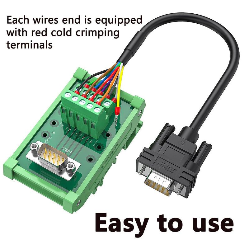 DB9 Connector RS232 Serial Cable,DB9 Female to Bare Wire,D-SUB 9-Pin Connector RS232 to Bare Wire Cable,9 Wire All Provided with Wiring Terminals-Black (DB9 Female 5FT) DB9 Female 9PIN 5FT