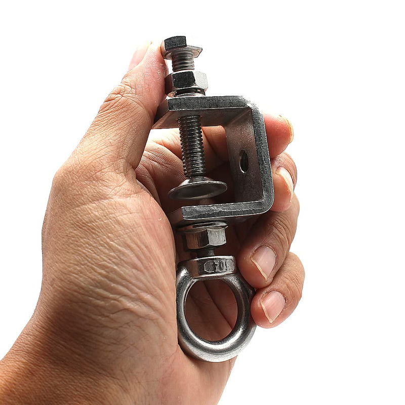 5Pcs C-Clamps;C Clamp Stainless Steel, Beam Clamp.Comes with Stainless Steel Screw Ring That Can Withstand 100 Pounds(medium) Medium