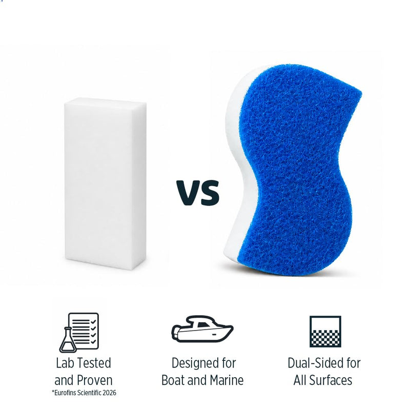 BoatERASERS Dual-Sided Boat Cleaner Sponges, Water-Activated Marine and Boat Eraser for Fiberglass, Vinyl & Gelcoat, Removes Scuffs, Dirt & Waterline Marks, No Harsh Chemicals (4 Pack)