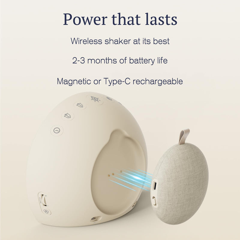 ANJANK Extra Loud Alarm Clock with Wireless Bed Shaker, Vibrating Dual Alarm with Light Wake Up for Heavy Sleepers & Hearing Impaired, 9-Color Night Light, 8 Sounds, 0-100% Dimmer, USB Charger Latte